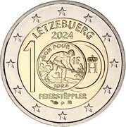 Luxembourg 2 Euro (Luxembourg 2024) LËTZEBUERG 2024 BON POUR H 1924 FEIERSTËPPLER CP coin obverse Luxembourg 2 Euro (Luxembourg 2024) LËTZEBUERG 2024 BON POUR H 1924 FEIERSTËPPLER CP coin obverse