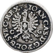 Poland 2 Groschen (1/12 Thaler, 15 Groszy, Polzlotek) Johann Casimir 1650 CG KM# 86 IOAN CAS D G POL & SVEC REX C G coin obverse Poland 2 Groschen (1/12 Thaler, 15 Groszy, Polzlotek) Johann Casimir 1650 CG KM# 86 IOAN CAS D G POL & SVEC REX C G coin obverse