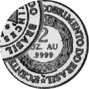 Brazil 2 Ounce 500th Anniversary of the Discovery of Brazil 2000 Proof X# MB8 2 OZ. AU .9999 1500 2000 LB 5°. CENTENARIO DO DESCOBRIMENTO DO BRASIL coin reverse Brazil 2 Ounce 500th Anniversary of the Discovery of Brazil 2000 Proof X# MB8 2 OZ. AU .9999 1500 2000 LB 5°. CENTENARIO DO DESCOBRIMENTO DO BRASIL coin reverse