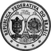 Brazil 2 Ounce (500th Anniversary of the Discovery of Brazil. Trial Strike) X# TS3 TRIAL STRIKE 1500 2000 REPUBLICA FEDERATIVA DO BRASIL coin obverse Brazil 2 Ounce (500th Anniversary of the Discovery of Brazil. Trial Strike) X# TS3 TRIAL STRIKE 1500 2000 REPUBLICA FEDERATIVA DO BRASIL coin obverse