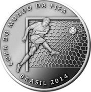 Brazil 2 Reais FIFA World Cup. Scoring 2014 KM# 696 COPA DO MUNDO DA FIFA BRASIL 2014 coin obverse Brazil 2 Reais FIFA World Cup. Scoring 2014 KM# 696 COPA DO MUNDO DA FIFA BRASIL 2014 coin obverse