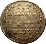 Mexico 2 Reales (Proclamation) MDCCXC S P Q ANGELOPOLIT IN PROCLAMATIONE XVI KAL FEBRVARIAS coin reverse