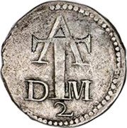 Malaysia 2 Tangas Filipe III Goa mint. Date obverse 1633 A-M AT DM 2 coin reverse Malaysia 2 Tangas Filipe III Goa mint. Date obverse 1633 A-M AT DM 2 coin reverse