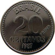 Brazil 20 Centavos (Coat of Arms. Prova) BRASIL PROVA 20 CENTAVOS 1987 coin reverse Brazil 20 Centavos (Coat of Arms. Prova) BRASIL PROVA 20 CENTAVOS 1987 coin reverse