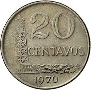 Brazil 20 Centavos (Liberty. Pattern) KM# Pr3 20 CENTAVOS 1970 coin reverse