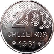 Brazil 20 Cruzeiros (Francis of Assisi Church. Prova) 20 CRUZEIROS 1981 PROVA coin reverse Brazil 20 Cruzeiros (Francis of Assisi Church. Prova) 20 CRUZEIROS 1981 PROVA coin reverse