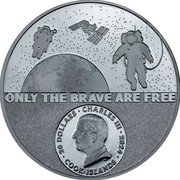 Cook Islands 20 Dollars Charles III Astronaut 2024  Black Proof ONLY THE BRAVE ARE FREE 20 DOLLARS CHARLES III 2024 DT COOK ISLANDS coin obverse Cook Islands 20 Dollars Charles III Astronaut 2024  Black Proof ONLY THE BRAVE ARE FREE 20 DOLLARS CHARLES III 2024 DT COOK ISLANDS coin obverse