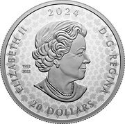 Canada 20 Dollars Commemorating Black History. Amber Valley 2024 1952 2022 ELIZABETH II D G REGINA 20 DOLLARS 2024 coin obverse Canada 20 Dollars Commemorating Black History. Amber Valley 2024 1952 2022 ELIZABETH II D G REGINA 20 DOLLARS 2024 coin obverse