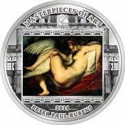 Cook Islands 20 Dollars (Rubens Leda and Swan) MASTERPIECES OF ART 2014 PETER PAUL RUBENS coin reverse