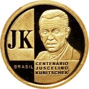 Brazil 20 Reais 100th Anniversary of the Birth of Juscelino Kubitschek 2002 Proof KM# 659 JK BRASIL CENTENÁRIO JUSCELINO KUBITSCHEK coin obverse Brazil 20 Reais 100th Anniversary of the Birth of Juscelino Kubitschek 2002 Proof KM# 659 JK BRASIL CENTENÁRIO JUSCELINO KUBITSCHEK coin obverse