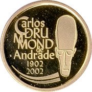 Brazil 20 Reais 100th Anniversary of the Birth of Carlos Drummond de Andrade ND (2002) Proof KM# 660 CARLOS DRU MMOND DE ANDRADE 1902 2002 coin reverse Brazil 20 Reais 100th Anniversary of the Birth of Carlos Drummond de Andrade ND (2002) Proof KM# 660 CARLOS DRU MMOND DE ANDRADE 1902 2002 coin reverse