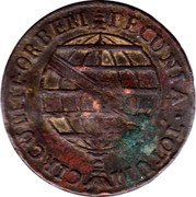 Brazil 20 Reis (Joao Prince Regent Countermark) CIRCUMIT. ORBEM PECUNIA. TOTUM. coin reverse Brazil 20 Reis (Joao Prince Regent Countermark) CIRCUMIT. ORBEM PECUNIA. TOTUM. coin reverse