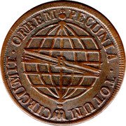 Brazil 20 Reis (Joao Prince Regent to Goias and Mato Grosso) PECUNIA. TOTUM CIRCUMIT. ORBEM R coin reverse Brazil 20 Reis (Joao Prince Regent to Goias and Mato Grosso) PECUNIA. TOTUM CIRCUMIT. ORBEM R coin reverse