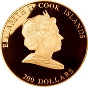 Cook Islands 200 Dollars (Elizabeth II Kruzenstern) ELIZABETH II COOK ISLANDS 200 DOLLARS coin obverse Cook Islands 200 Dollars (Elizabeth II Kruzenstern) ELIZABETH II COOK ISLANDS 200 DOLLARS coin obverse