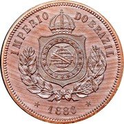 Brazil 200 Reis (Pattern Strike) KM# Pn160 IMPERIO DO BRAZIL 1886 coin obverse Brazil 200 Reis (Pattern Strike) KM# Pn160 IMPERIO DO BRAZIL 1886 coin obverse