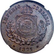 Brazil 200 Reis (Reform Coinage Pattern) KM# Pn147 1871 IMPERIO DO BRAZIL coin obverse Brazil 200 Reis (Reform Coinage Pattern) KM# Pn147 1871 IMPERIO DO BRAZIL coin obverse