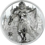 Cook Islands 25 Dollars (Charles III Iron Knight) IRON KNIGHT coin reverse