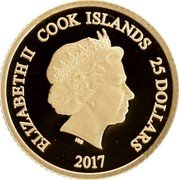 Cook Islands 25 Dollars (Elizabeth II Henrik Lundqvist) ELIZABETH II COOK ISLANDS 25 DOLLARS IRB 2017 coin obverse Cook Islands 25 Dollars (Elizabeth II Henrik Lundqvist) ELIZABETH II COOK ISLANDS 25 DOLLARS IRB 2017 coin obverse