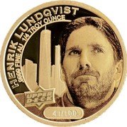 Cook Islands 25 Dollars (Elizabeth II Henrik Lundqvist) HENRIK LUNDQVIST .9999 FINE AU 1/4 TROY OUNCE UPPER D E C K 41/100 coin reverse Cook Islands 25 Dollars (Elizabeth II Henrik Lundqvist) HENRIK LUNDQVIST .9999 FINE AU 1/4 TROY OUNCE UPPER D E C K 41/100 coin reverse