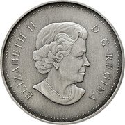 Canada 25 Dollars (Her Majesty Queen Elizabeth II. Aged Image) ELIZABETH II D G REGINA SB coin obverse Canada 25 Dollars (Her Majesty Queen Elizabeth II. Aged Image) ELIZABETH II D G REGINA SB coin obverse