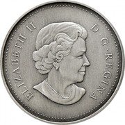 Canada 25 Dollars (Her Majesty Queen Elizabeth II) ELIZABETH II D G REGINA SB coin obverse Canada 25 Dollars (Her Majesty Queen Elizabeth II) ELIZABETH II D G REGINA SB coin obverse