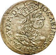 Poland 3 Groschen Johann Casimir 1662 AT KM# 114 IO CAS D G RE X POL & S M D L coin obverse Poland 3 Groschen Johann Casimir 1662 AT KM# 114 IO CAS D G RE X POL & S M D L coin obverse