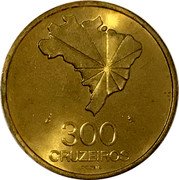 Brazil 300 Cruzeiros (150th Anniversary of Independence. Prova) KM# Pr7 300 CRUZEIROS PROVA coin reverse Brazil 300 Cruzeiros (150th Anniversary of Independence. Prova) KM# Pr7 300 CRUZEIROS PROVA coin reverse
