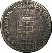 Brazil 320 Reis (Narrow Crown) KM# 82.2 PETRVS. II. D. G. PORT. REX. E. BRAS. DN 320 16 98 coin obverse Brazil 320 Reis (Narrow Crown) KM# 82.2 PETRVS. II. D. G. PORT. REX. E. BRAS. DN 320 16 98 coin obverse