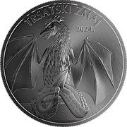 Croatia 4 Euro Trsat dragon 2024  BU TRSATSKI ZMAJ 2024. coin obverse Croatia 4 Euro Trsat dragon 2024  BU TRSATSKI ZMAJ 2024. coin obverse
