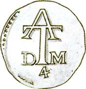 Malaysia 4 Tangas (Filipe III Goa mint. Date obverse) AT DM 4 coin reverse Malaysia 4 Tangas (Filipe III Goa mint. Date obverse) AT DM 4 coin reverse