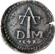 Malaysia 4 Tangas Filipe III Goa Mint. Date With X 1635 M-A Gomes # F3 26.01 AT DM XX4X coin reverse Malaysia 4 Tangas Filipe III Goa Mint. Date With X 1635 M-A Gomes # F3 26.01 AT DM XX4X coin reverse