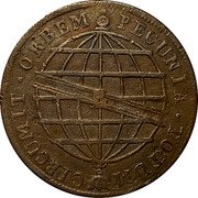 Brazil 40 Reis Joao Prince Regent to Goias and Mato Grosso 1818 R PECUNIA. TOTUM CIRCUMIT. ORBEM coin reverse Brazil 40 Reis Joao Prince Regent to Goias and Mato Grosso 1818 R PECUNIA. TOTUM CIRCUMIT. ORBEM coin reverse