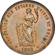 Brazil 40 Reis (Pattern Coin) KM# Pn171 REPUBLICA DOS ESTADOS UNIDOS DO BRAZIL 1889 ENSAIO MONº coin obverse