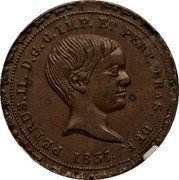 Brazil 400 Reis (Pedro II Pattern Coin) KM# Pn49 PETRUS II D G C IMP ET PERP BRAS DEF 1837 coin obverse