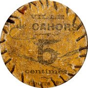 France 5 Centimes (City of Cahors) VILLE DE CAHORS 5 CENTIMES GUERRE 1914 coin obverse France 5 Centimes (City of Cahors) VILLE DE CAHORS 5 CENTIMES GUERRE 1914 coin obverse