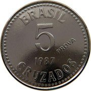 Brazil 5 Cruzados (Coat of Arms. Prova) BRASIL PROVA 5 CRUZADOS 1987 coin reverse
