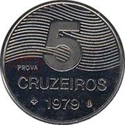 Brazil 5 Cruzeiros (Coffee Plant. Prova) KM# Pr24 5 CRUZEIROS 1979 PROVA coin reverse Brazil 5 Cruzeiros (Coffee Plant. Prova) KM# Pr24 5 CRUZEIROS 1979 PROVA coin reverse