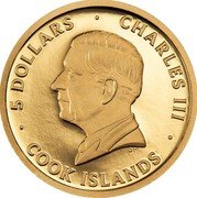 Cook Islands 5 Dollars Charles III Chateau De Chambord 2024  Proof 5 DOLLARS CHARLES III DT COOK ISLANDS coin obverse Cook Islands 5 Dollars Charles III Chateau De Chambord 2024  Proof 5 DOLLARS CHARLES III DT COOK ISLANDS coin obverse