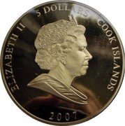 Cook Islands 5 Dollars (Diamond Wedding of Elizabeth II and Prince Philip. Wedding Day Portrait.) 5 DOLLARS 2007 COOK ISLANDS ELIZABETH II coin obverse Cook Islands 5 Dollars (Diamond Wedding of Elizabeth II and Prince Philip. Wedding Day Portrait.) 5 DOLLARS 2007 COOK ISLANDS ELIZABETH II coin obverse