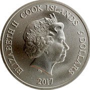 Cook Islands 5 Dollars (Elizabeth II Patrice Bergeron) ELIZABETH II COOK ISLANDS 5 DOLLARS IRB 2017 coin obverse Cook Islands 5 Dollars (Elizabeth II Patrice Bergeron) ELIZABETH II COOK ISLANDS 5 DOLLARS IRB 2017 coin obverse