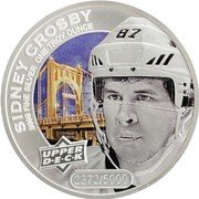 Cook Islands 5 Dollars Elizabeth II Sidney Crosby 2017  Proof SIDNEY CROSBY .9999 FINE SILVER ONE TROY OUNCE UPPER D E C K ® 2372/5000 coin reverse Cook Islands 5 Dollars Elizabeth II Sidney Crosby 2017  Proof SIDNEY CROSBY .9999 FINE SILVER ONE TROY OUNCE UPPER D E C K ® 2372/5000 coin reverse