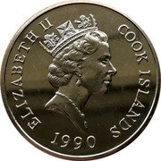 Cook Islands 5 Dollars (Endangered World Wildlife. Kangaroo) 1990 COOK ISLANDS ELIZABETH II RDM coin obverse