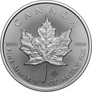 Canada 5 Dollars Maple Leaf. Charles III 2024 In Sets only 9999 9999 CANADA FINE SILVER 1 OZ ARGENT PUR coin reverse