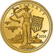 Cook Islands 5 Dollars (Peace Through Strength) STRENGTH PEACE LIBERTY 2024 coin reverse Cook Islands 5 Dollars (Peace Through Strength) STRENGTH PEACE LIBERTY 2024 coin reverse