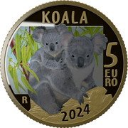 Italy 5 Euro (Koala) KOALA 5 EURO 2024 R coin reverse