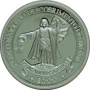 Brazil 5 Ounce 500th Anniversary of the Discovery of Brazil 2000 Proof X# MB9 PEDRO ALVARES CABRAL LB 2000 5°. CENTENARIO DO DESCOBRIMENTO DO BRASIL coin reverse Brazil 5 Ounce 500th Anniversary of the Discovery of Brazil 2000 Proof X# MB9 PEDRO ALVARES CABRAL LB 2000 5°. CENTENARIO DO DESCOBRIMENTO DO BRASIL coin reverse