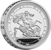 UK 5 Pounds St George and the Dragon. Pistrucci 2024 HONI SOIT QUI MAL Y PENSE PISTRUCCI. coin reverse UK 5 Pounds St George and the Dragon. Pistrucci 2024 HONI SOIT QUI MAL Y PENSE PISTRUCCI. coin reverse