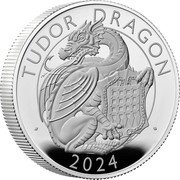 UK 5 Pounds The Tudor Dragon 2024 TUDOR DRAGON 2024 coin reverse UK 5 Pounds The Tudor Dragon 2024 TUDOR DRAGON 2024 coin reverse
