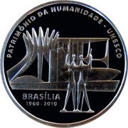 Brazil 5 Reais 50th Anniversary of Brazil 2010 Proof KM# 676 PATRIMÔNIO DA HUMANIDADE - UNESCO BRASILIA 1960 - 2010 coin reverse Brazil 5 Reais 50th Anniversary of Brazil 2010 Proof KM# 676 PATRIMÔNIO DA HUMANIDADE - UNESCO BRASILIA 1960 - 2010 coin reverse