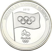 Brazil 5 Reais Olympic Flag Handover 2012 Proof KM# 680 ENTREGA DA BANDEIRA OLÍMPÍCA 2012 RIO2016 coin reverse Brazil 5 Reais Olympic Flag Handover 2012 Proof KM# 680 ENTREGA DA BANDEIRA OLÍMPÍCA 2012 RIO2016 coin reverse